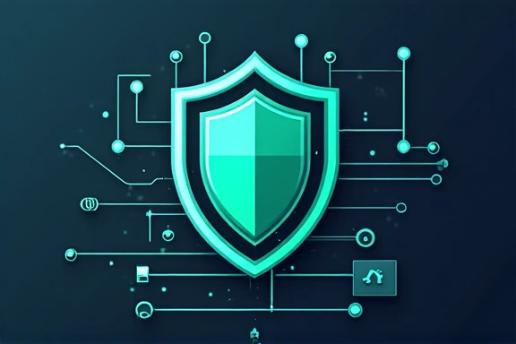 Simbolo di uno scudo a protezione di dati digitali